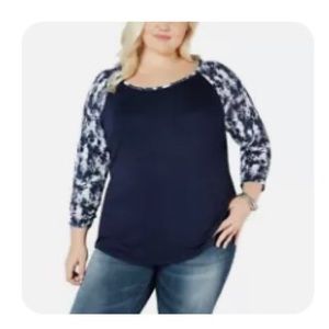 NWOT Style & co. navy top size 0X